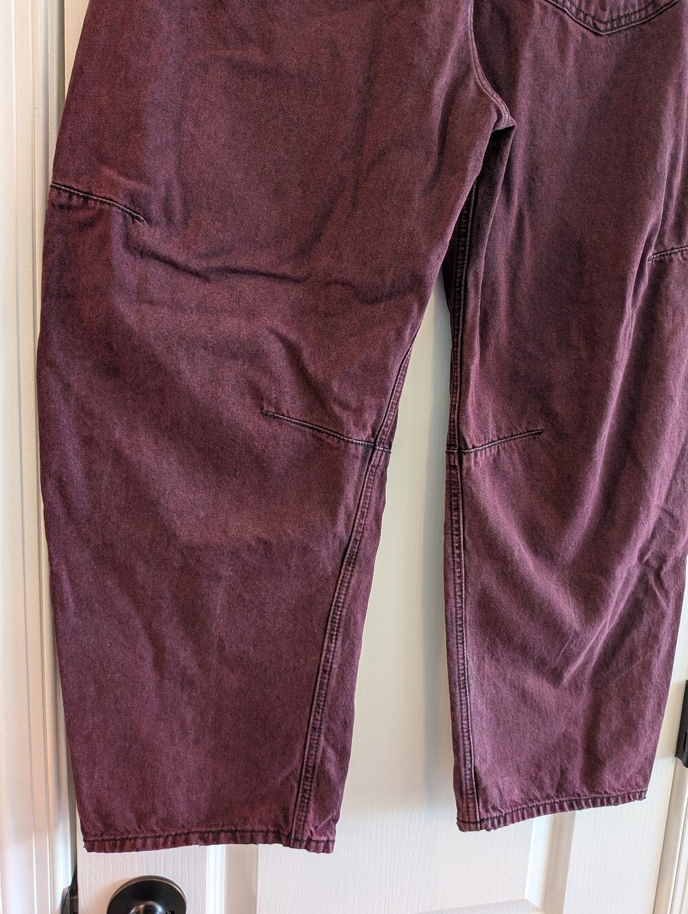 Rag & Bone Charlie High Rise Ankle Barrel Leg Jeans Burnt Burgundy Denim Size 27 - Picture 10 of 15